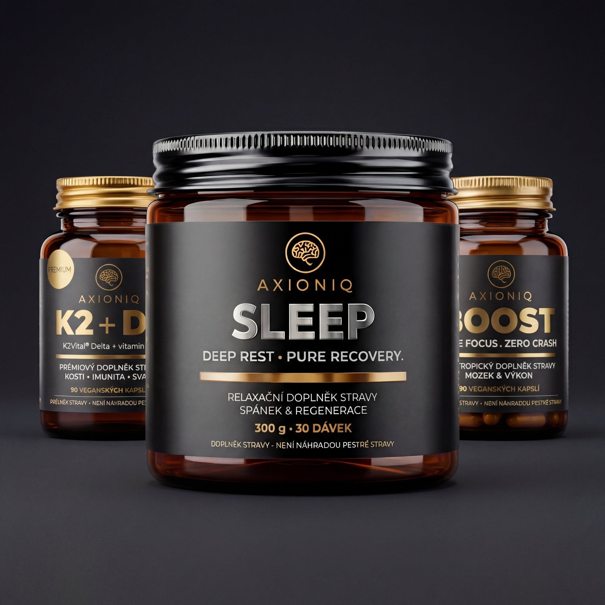 AXIONIQ Core+ – Ultimátní denní stack | BOOST + SLEEP + K2D3 | Set 3 produktů - Axioniq labs