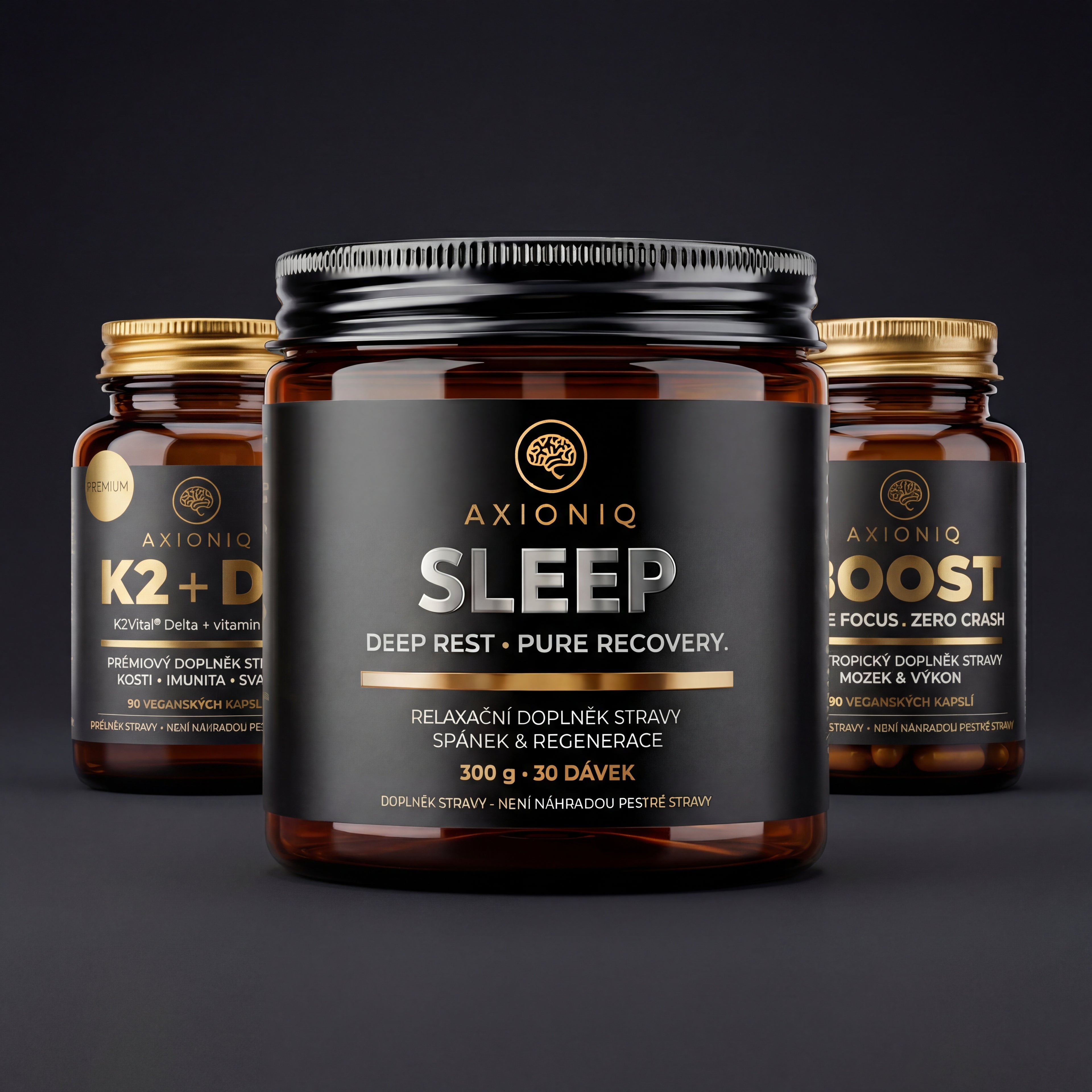 AXIONIQ Core+ – Ultimátny denný stack | BOOST + SLEEP + K2D3 + Magnesium | Set 4 produktov