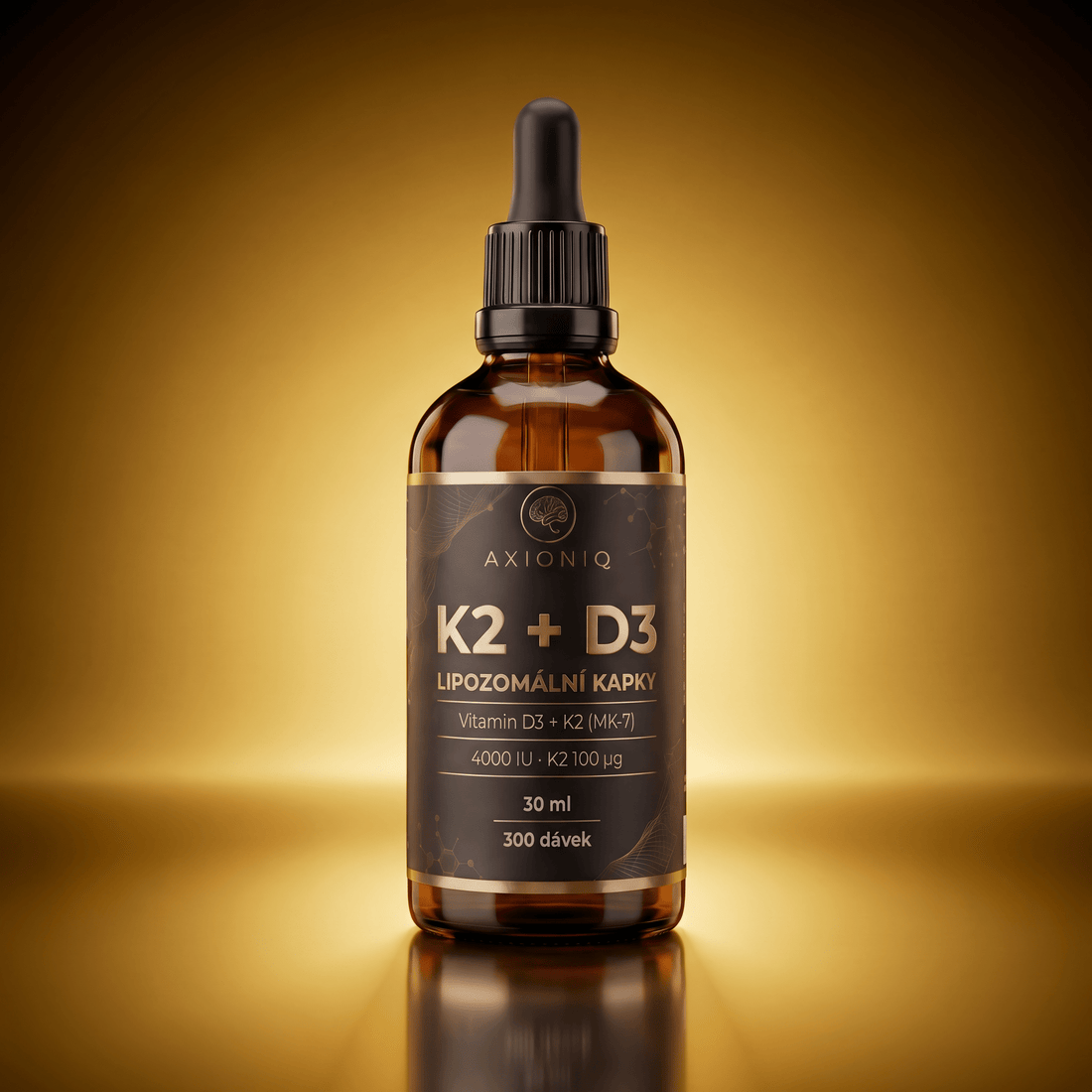 AXIONIQ Vitamin D3 + K2 MK-7 | Liposomální kapky | 30 ml | 300 dávek - Axioniq labs
