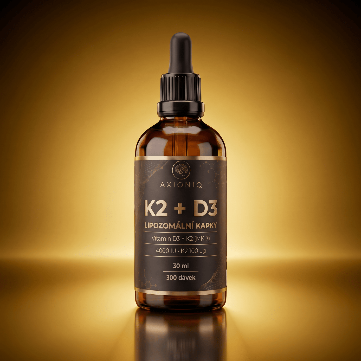 AXIONIQ Vitamin D3 + K2 MK-7 | Liposomální kapky | 30 ml | 300 dávek - Axioniq labs