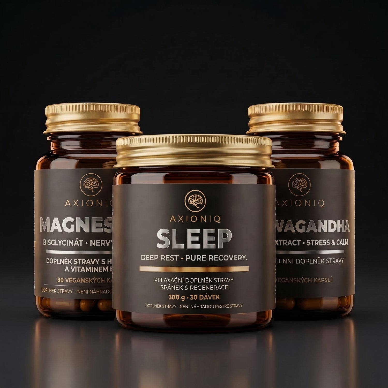 AXIONIQ Sleep Core – stack pro spánek, klid a regeneraci | SLEEP + Magnesium + Ashwagandha | Set 3 produktů - Axioniq labs