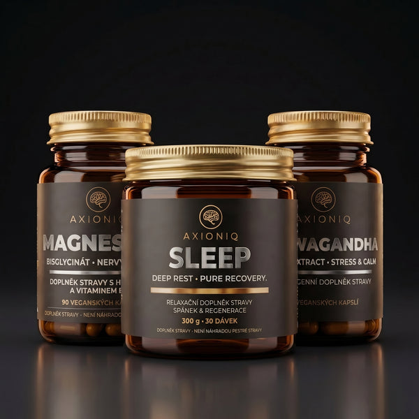 AXIONIQ Sleep Core – stack pro spánek, klid a regeneraci | SLEEP + Magnesium + Ashwagandha | Set 3 produktů - Axioniq labs