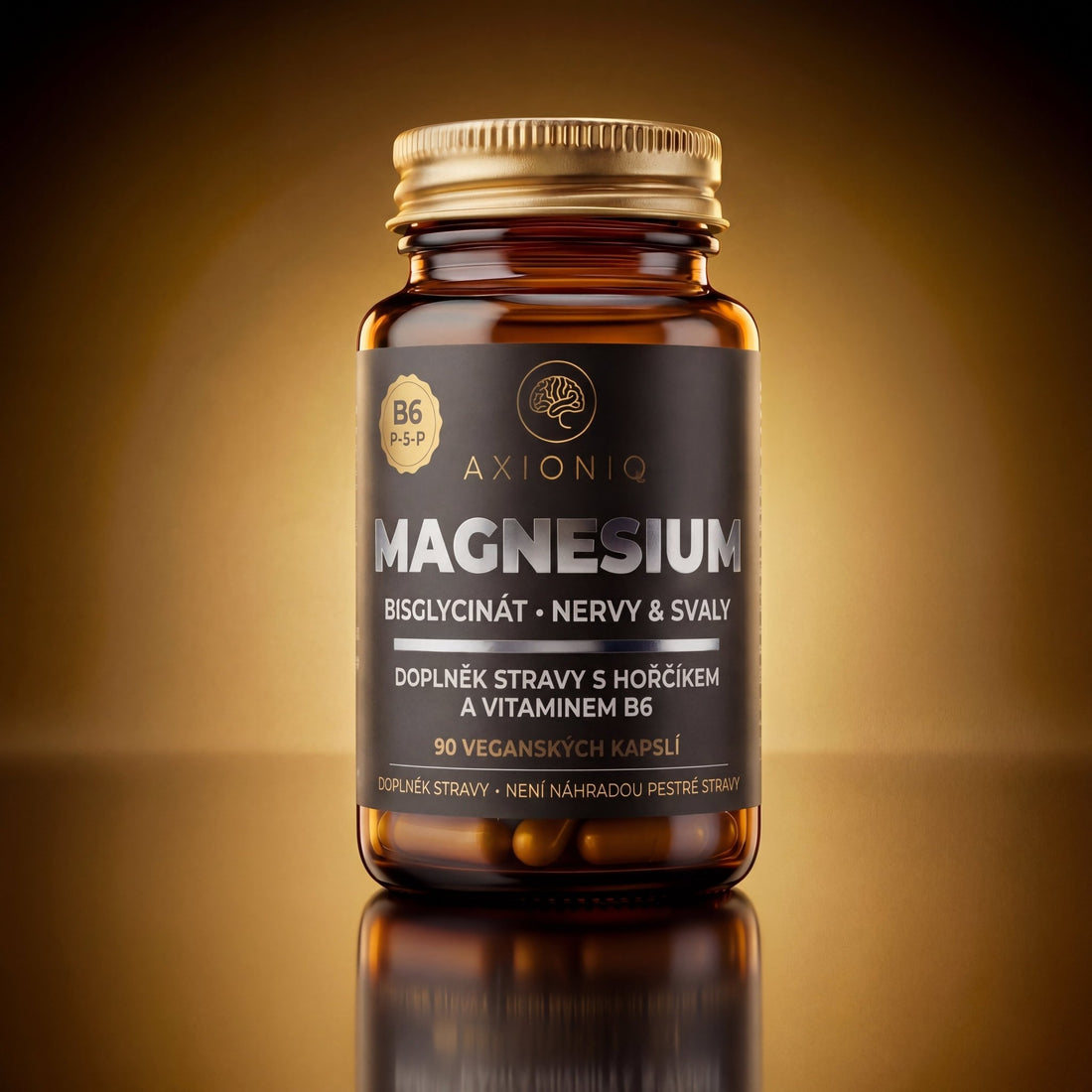 AXIONIQ Magnesium Bisglycinát + B6 (P - 5 - P) – Nervy a svaly | 90 veganských kapslí - Axioniq labs