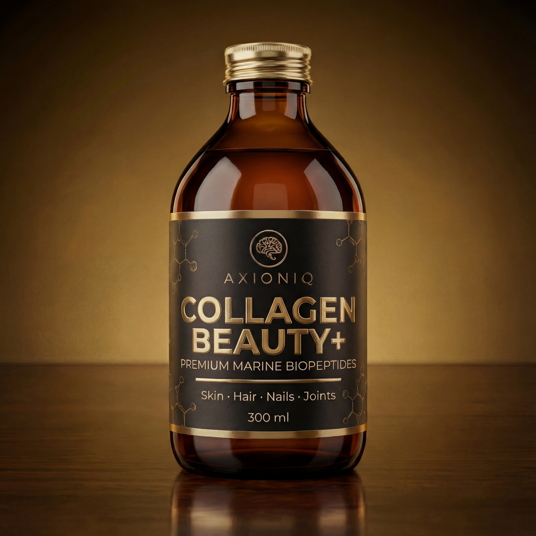 AXIONIQ Collagen Beauty+ | Mořské kolagenové peptidy + vitamin C | 300 ml